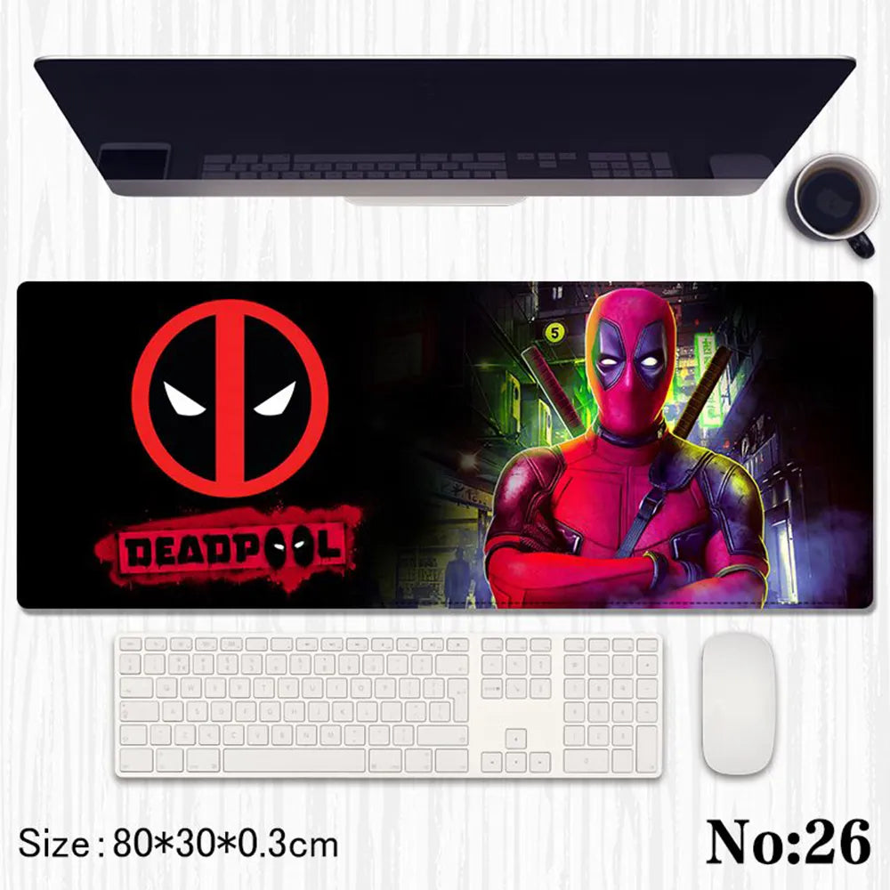 Marvel Deadpool: "The Merc with a Mouth – Cyber Alley" Premium Gaming Desk Mat & Mouse Pad (80x30cm)