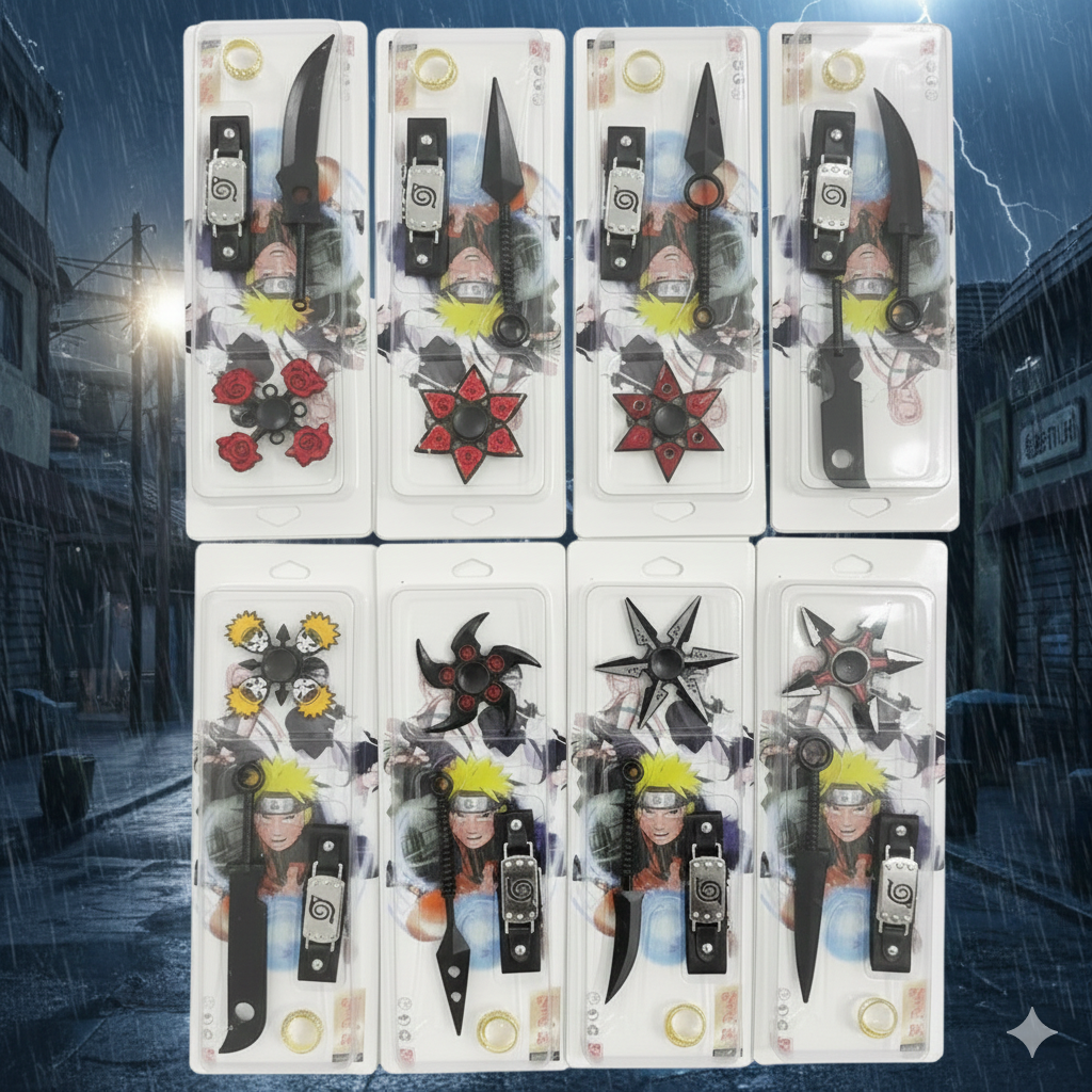 Anime Kunai Fidget Spinner Combo | Naruto-Inspired Collectible Toy Set