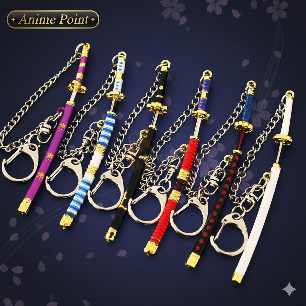 Metal Katana Keychain β 9cm Mini Anime Sword (Sold Separately | Depends on Availability)