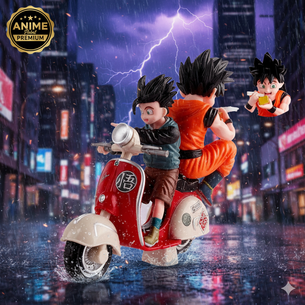 π΅ DBZ Black Hair Vegeta on Scooter Figure (12cm)