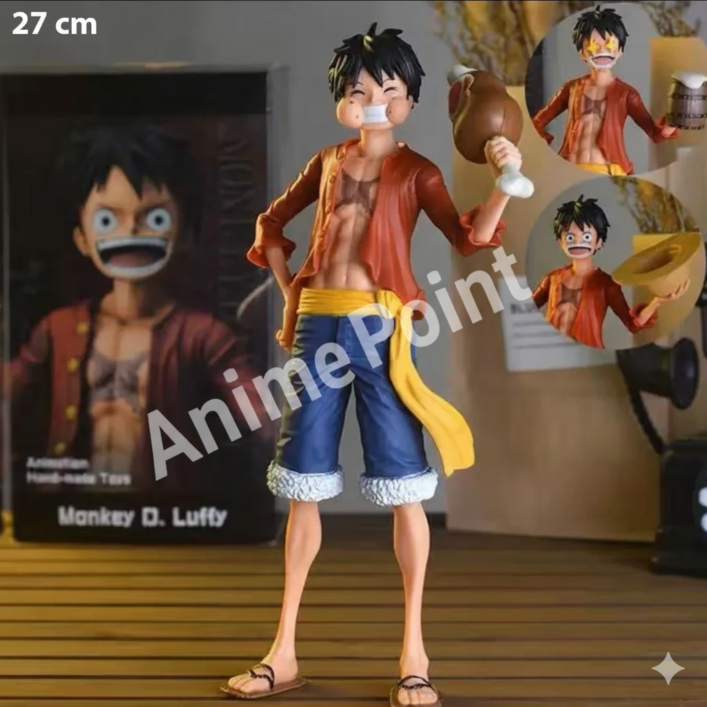 Monkey D. Luffy Eating Standing Figure – 27cm | One Piece
