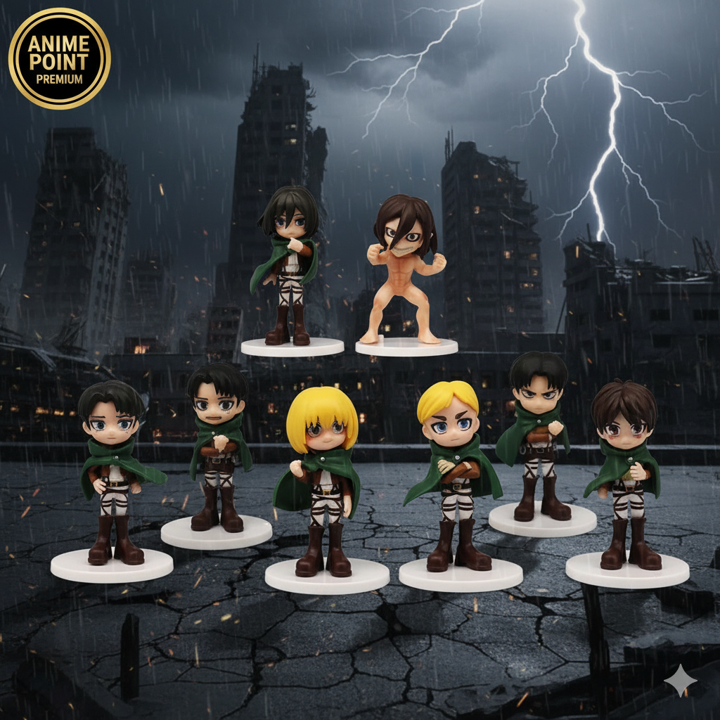 ⚔️ Attack on Titan Miniature Figures | 9cm Each (Set of 6 Designs)