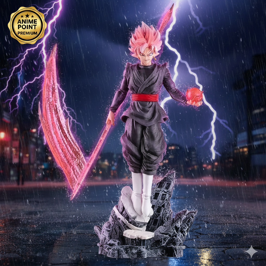 🔥 Dragon Ball Z – Goku Black (Rosé) Standing Figure on Stone Base (36cm)