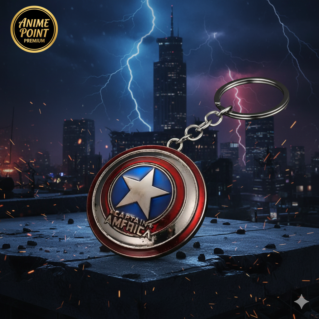 š”ļø Captain America Spinning Metal Keychain (Silver)