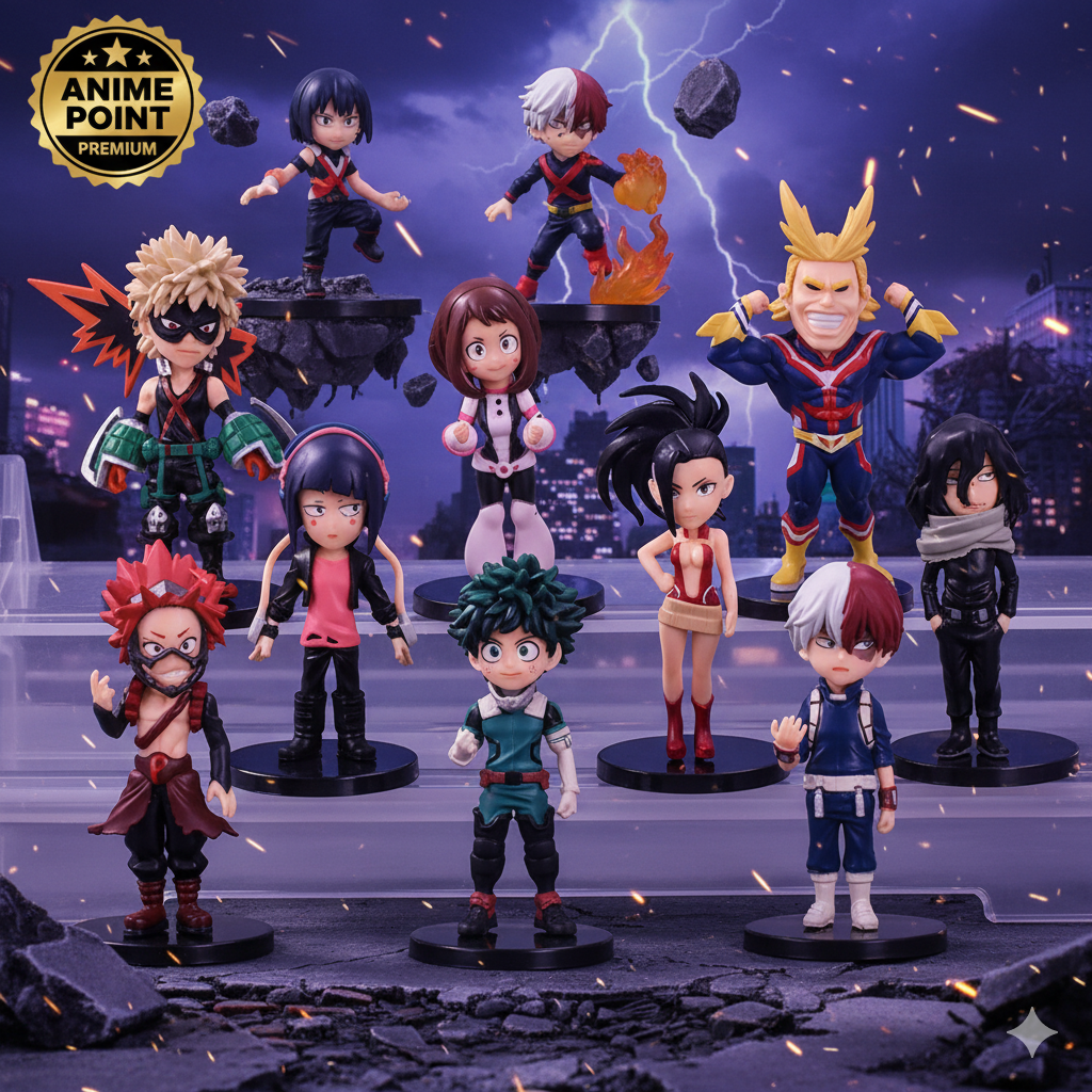 💥 My Hero Academia – Set of 9 Mini Action Figures (8–9cm)