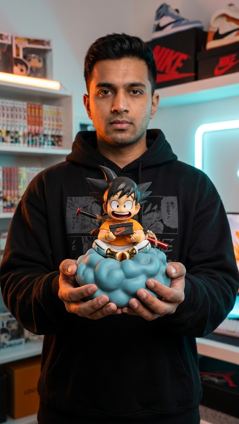 Dragon Ball Z: Kid Goku "Hypebeast Edition – Flying Nimbus Streetwear" Premium Scale Figure (18cm)
