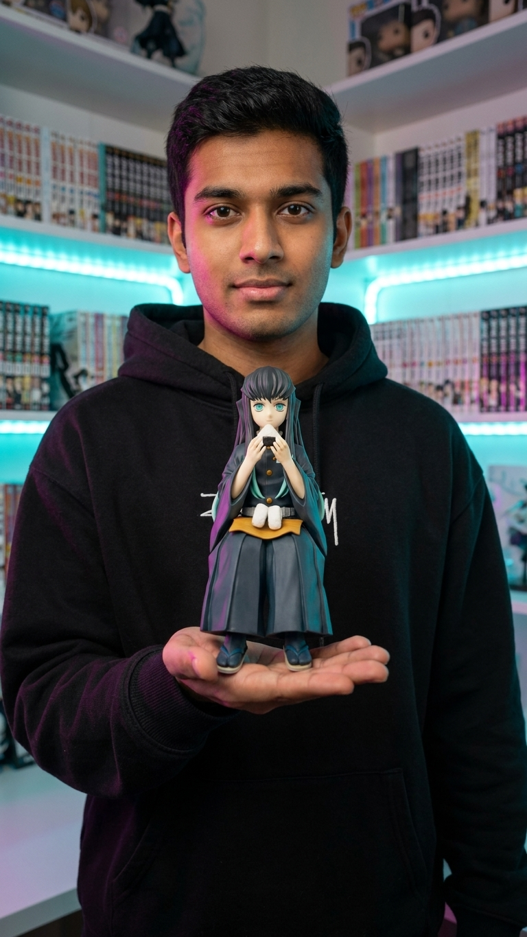 Demon Slayer Muichiro Tokito Mist Hashira Sitting "Noodle Stopper" Collectible Figure - 14cm