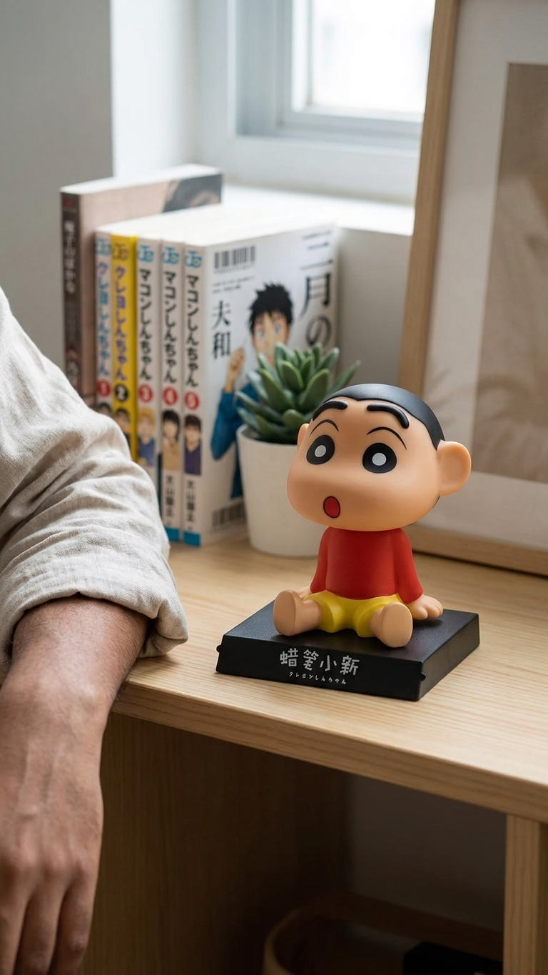 Shinchan with Shiro Bobblehead – Cute Cartoon Figure (With Box)