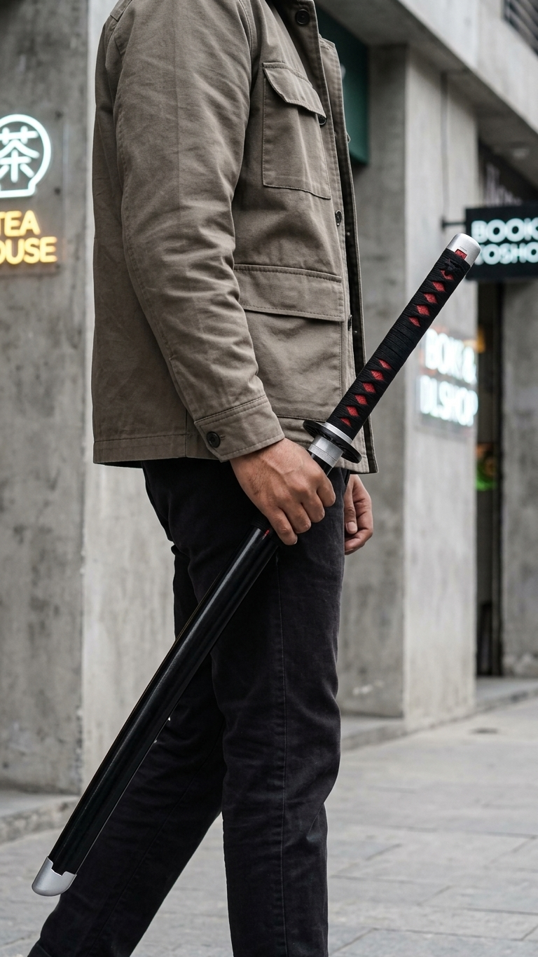 Demon Slayer: Tanjiro Kamado Nichirin Wooden Katana – Sun Breathing Edition (104cm)