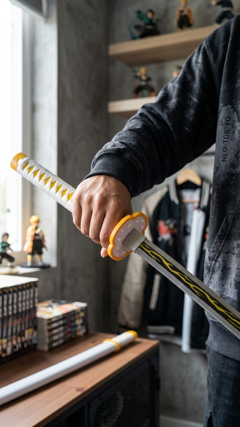 Demon Slayer: Zenitsu Agatsuma Nichirin Wooden Katana – Thunder Breathing Edition (104cm)