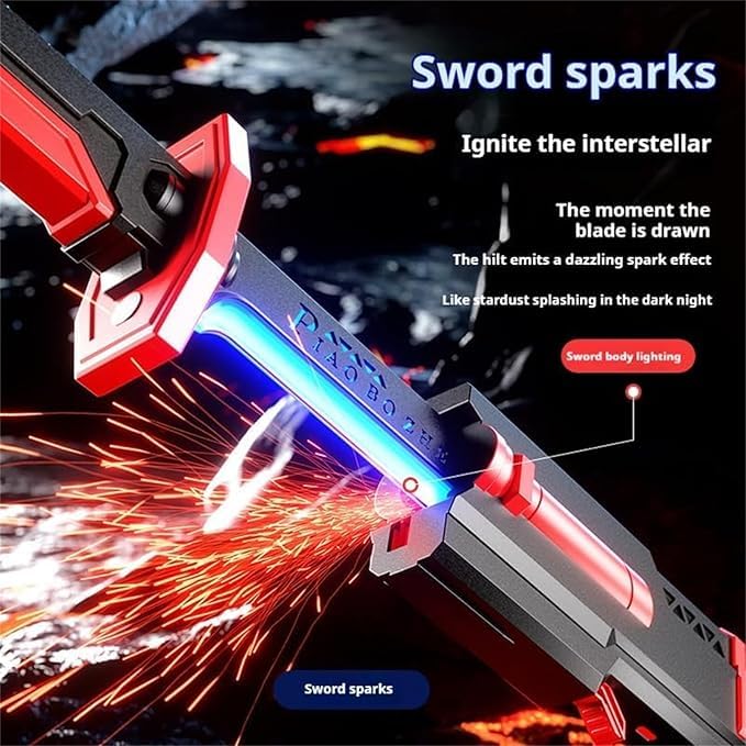 Sparkblade LED Light Sword with Smoke & Spark Effects | 7-Color Light-Up Toy Sword | Sci-Fi Cosplay & Display Prop