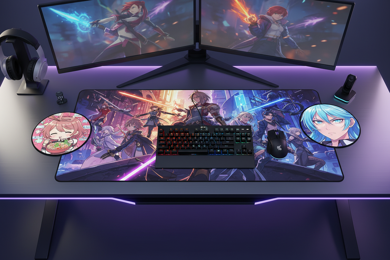 Anime Desk Mats & Gaming Mouse Pads (80x30cm) - Jumbo Extended Desk Covers