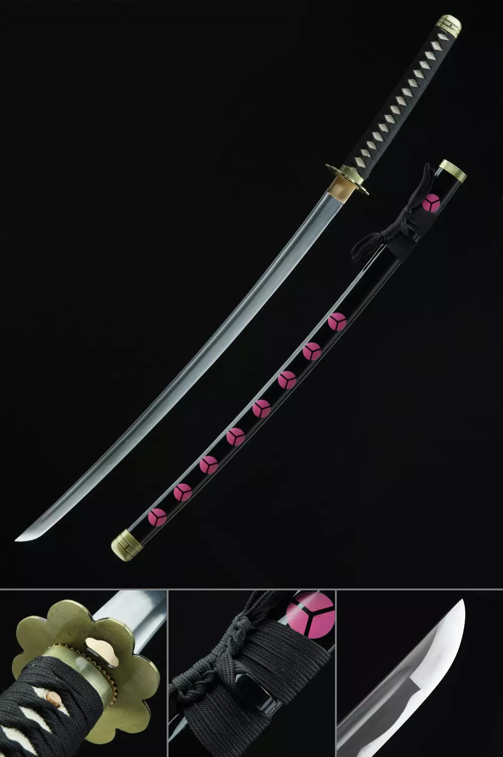 Zoro Shusui Black Wooden Katana 104cm | One Piece Cosplay Sword