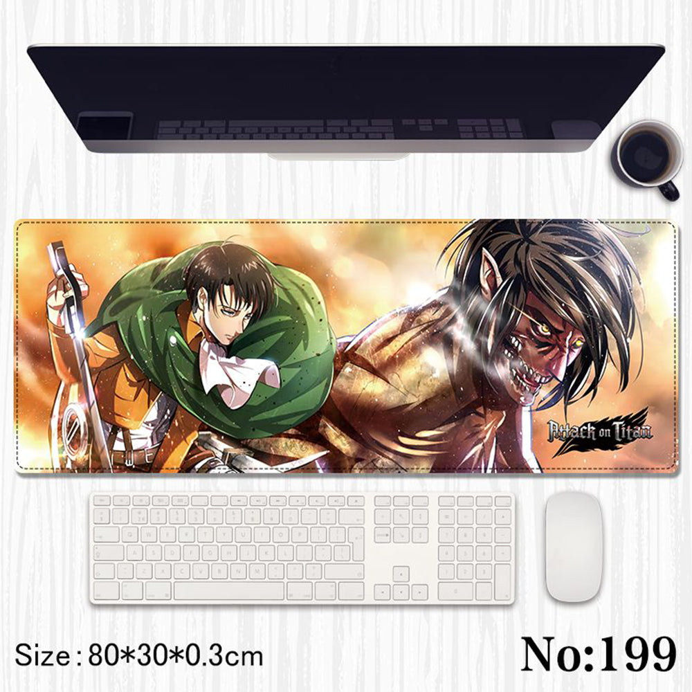 Attack on Titan: Captain Levi & Eren "Shingeki no Kyojin Battlefront" Premium Gaming Desk Mat & Mouse Pad (80x30cm)