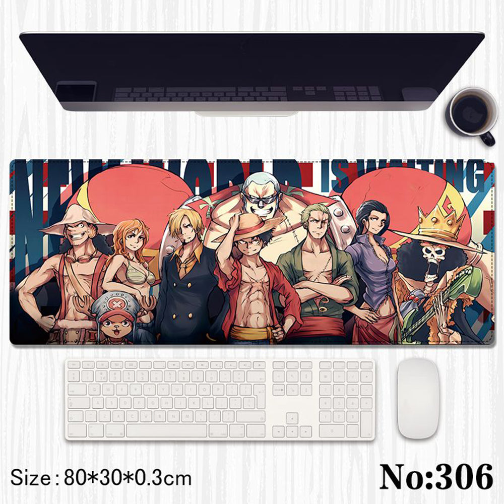 One Piece: Straw Hat Crew "New World Is Waiting" Premium Gaming Desk Mat & Mouse Pad (80x30cm)