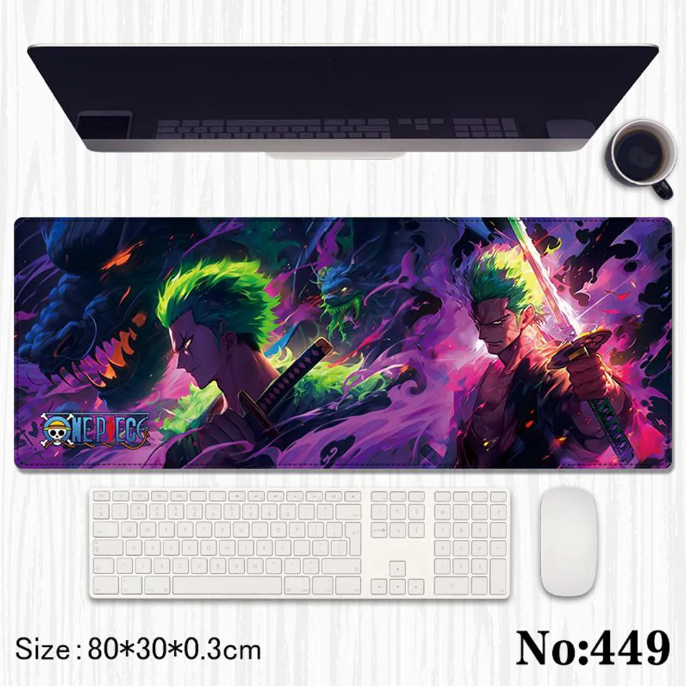 One Piece: Roronoa Zoro "Asura Aura & King of Hell" Premium Gaming Desk Mat & Mouse Pad (80x30cm)