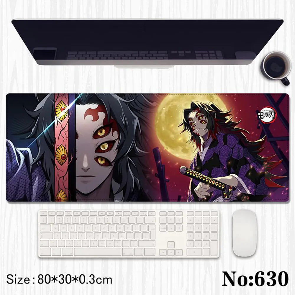 Demon Slayer: Kokushibo "Upper Moon One – Blood Moon" Premium Gaming Desk Mat & Mouse Pad (80x30cm)