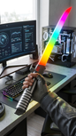 Cyberpunk Katana: "Pixel Flow Arc" Premium 68cm Rechargeable LED Luminous Saber Sword with Combat Sound Effects