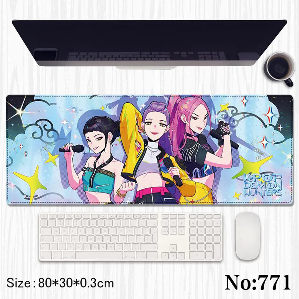 Demon Slayer: "K-Pop Demon Hunters" Inspired Premium Gaming Desk Mat & Mouse Pad (80x30cm)
