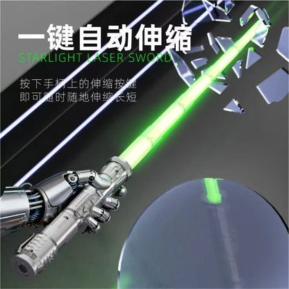 Star Wars Starlight Laser Sword: "One-Key Mechanical Ignition" Premium Automatic Telescopic Lightsaber