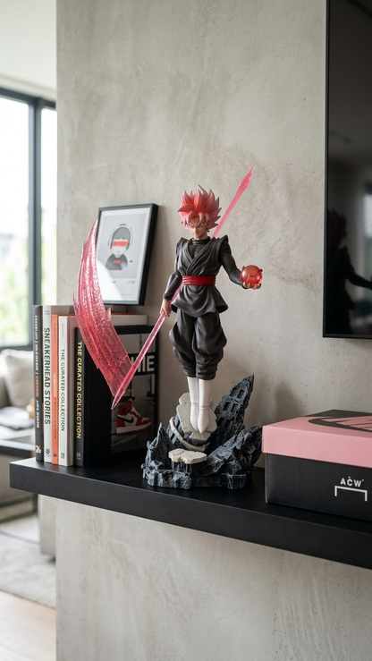 🔥 Dragon Ball Z – Goku Black (Rosé) Standing Figure on Stone Base (36cm)