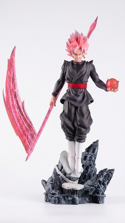 🔥 Dragon Ball Z – Goku Black (Rosé) Standing Figure on Stone Base (36cm)