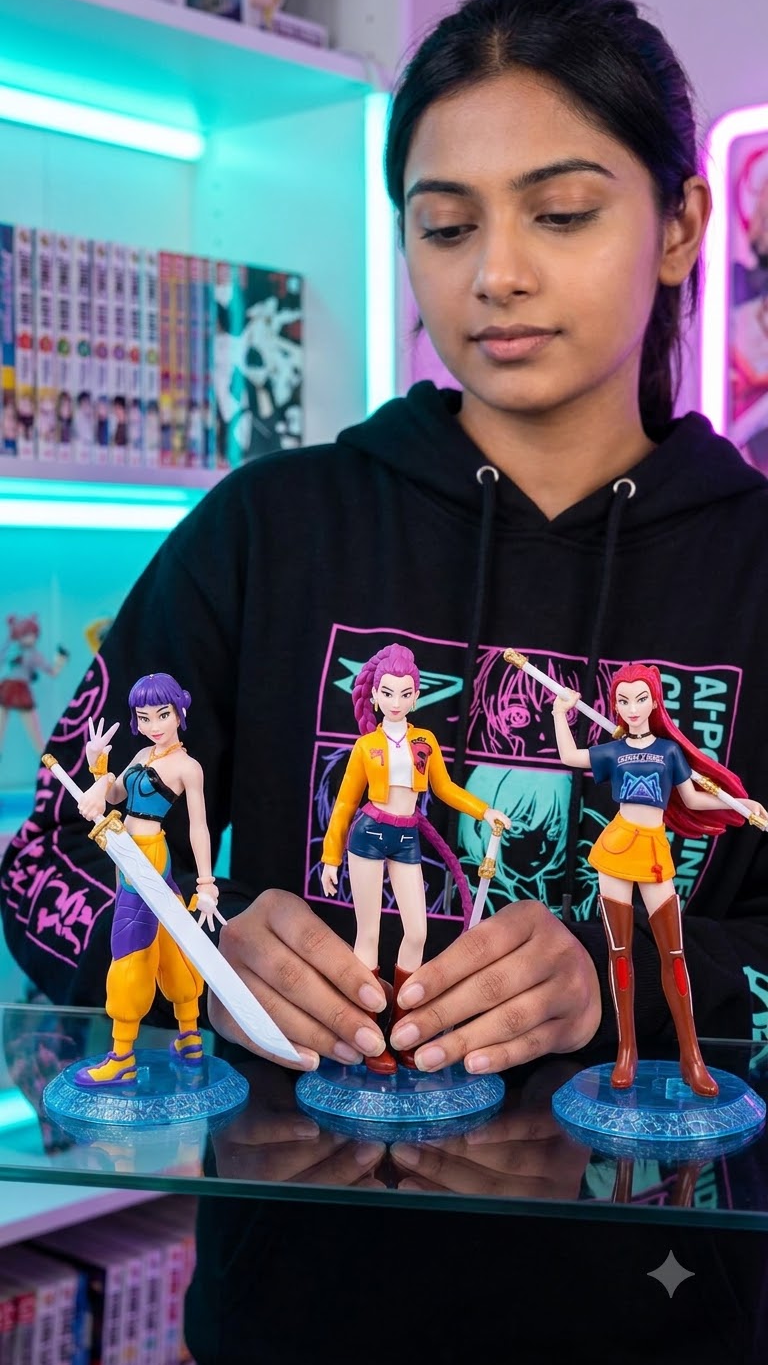 Demon Hunters: K-Pop Idol Huntresses 15.5cm Action Figure Collection (Pack of 3 with Display Bases)