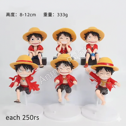 One Piece Monkey D. Luffy "Happy Faces" Chibi Action Figure - Single Piece