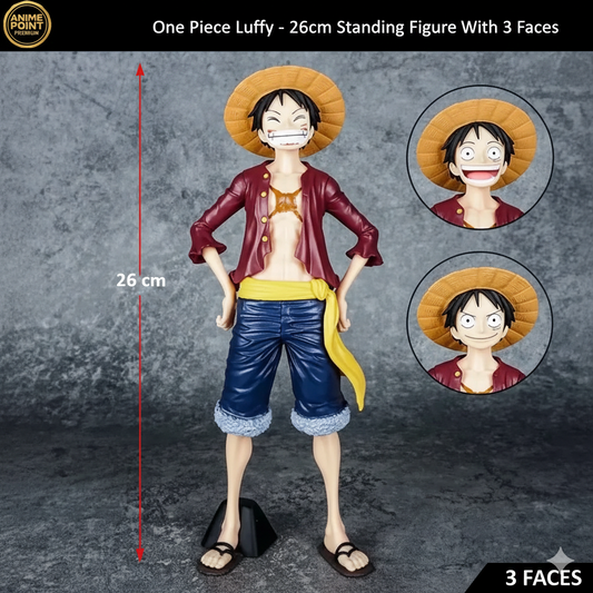 One Piece Monkey D. Luffy Standing Figure with Double Face – 26.5cm