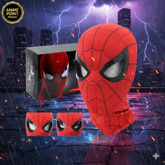 🕷️ Spiderman Face Mask with Moving Eyes & Jaw Motion (With Box)