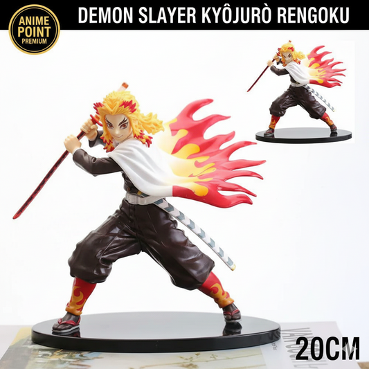 Demon Slayer Kyōjurō Rengoku 20cm Action Figure | Flame Hashira Sword Pose | Kimetsu no Yaiba Anime Collectible with Stand