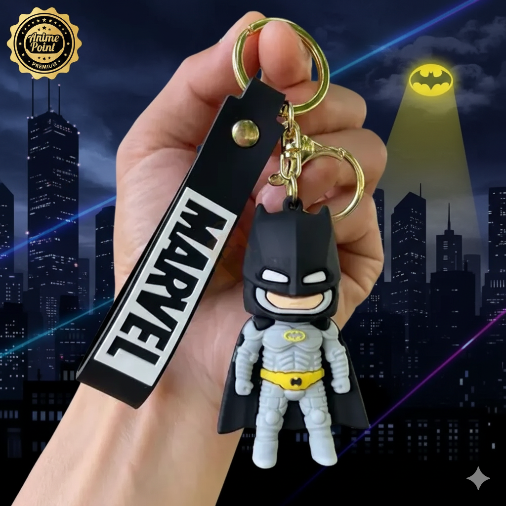 🦇 Batman Grey 3D Keychain