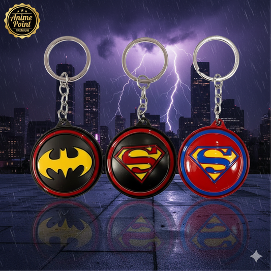 🦸‍♂️ Superhero Metal Rotating Keychain (Designs as per Availability)