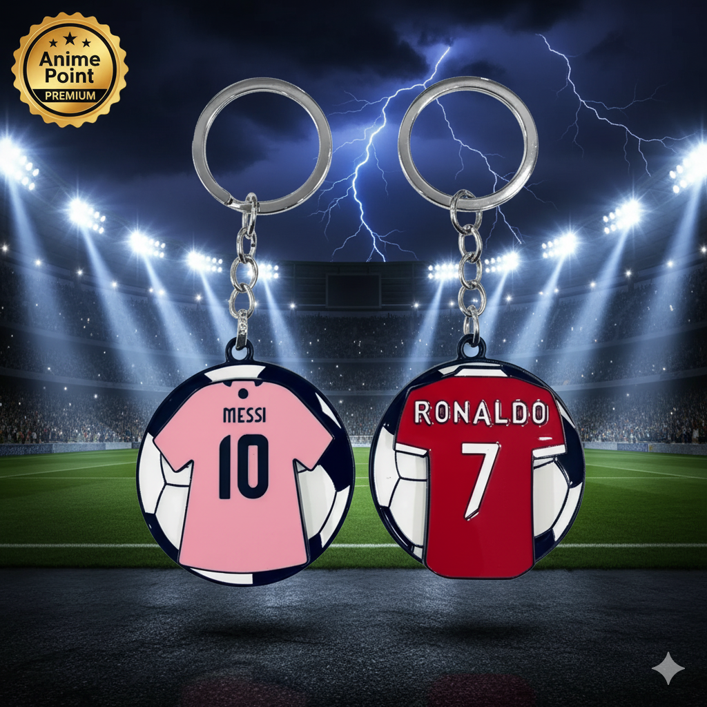 ⚽ Ronaldo & Messi Metal Rotating Keychain (Designs as per Availability)