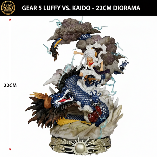 One Piece Gear 5 Luffy vs Kaido Diorama Figure – 22cm | With Box