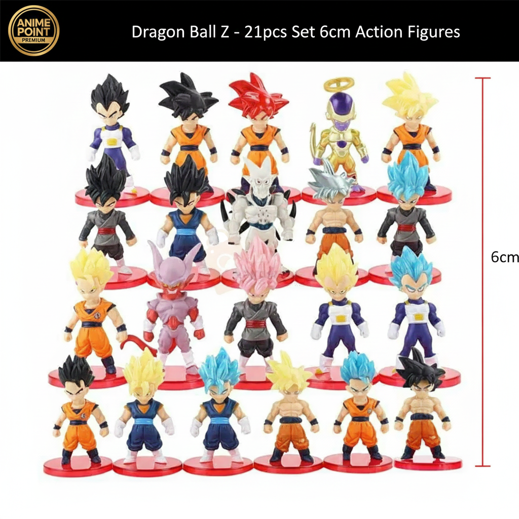 Dragon Ball Z Mini Action Figure Set – 21 Characters | 6cm Each | Collectible Display Set
