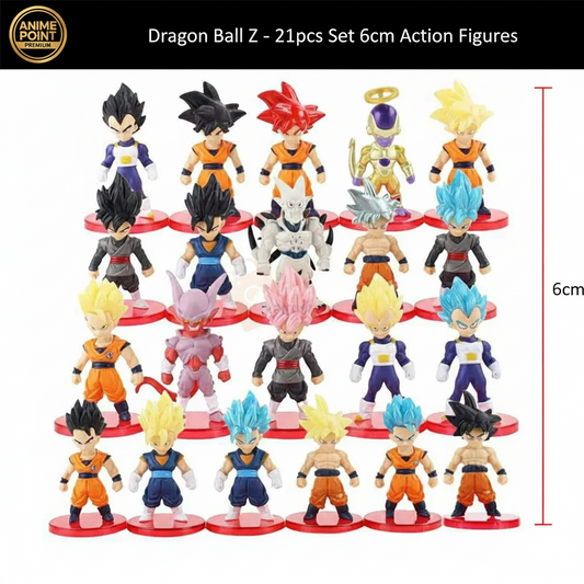 Dragon Ball Z Mini Action Figure Set – 21 Characters | 6cm Each | Collectible Display Set