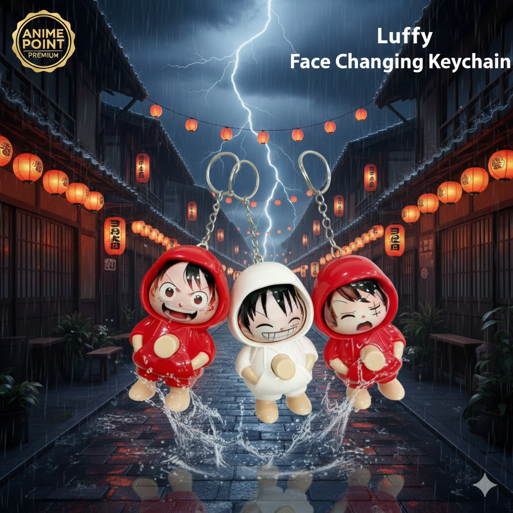 Luffy Face Changing Keychain | One Piece Expression Keyring