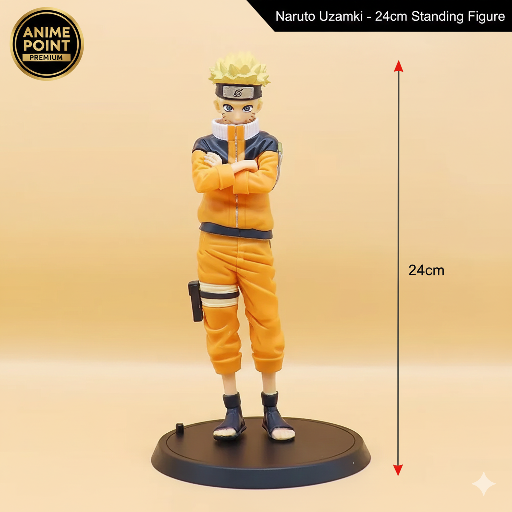 Naruto Uzumaki Standing Pose Action Figure – 24cm | Classic Naruto Shippuden Collectible