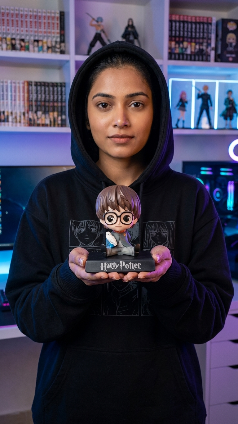 Harry Potter: The Boy Who Lived Chibi Bobblehead & Mobile Holder with Hedwig