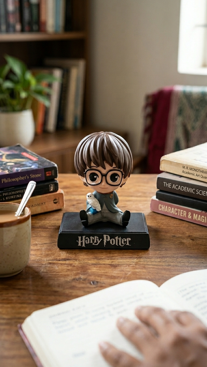 Harry Potter: The Boy Who Lived Chibi Bobblehead & Mobile Holder with Hedwig