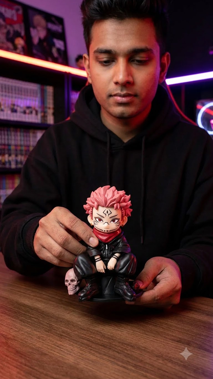 Jujutsu Kaisen: Yuji Itadori (Ryomen Sukuna Awakening – Seated Throne Pose) 12cm Chibi Collectible Figure