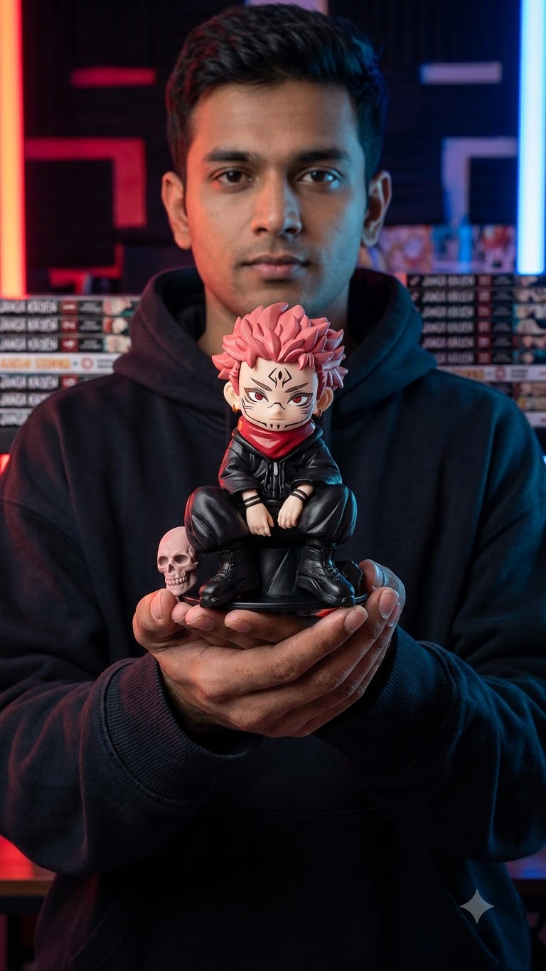 Jujutsu Kaisen: Yuji Itadori (Ryomen Sukuna Awakening – Seated Throne Pose) 12cm Chibi Collectible Figure