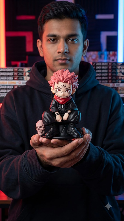 Jujutsu Kaisen: Yuji Itadori (Ryomen Sukuna Awakening – Seated Throne Pose) 12cm Chibi Collectible Figure
