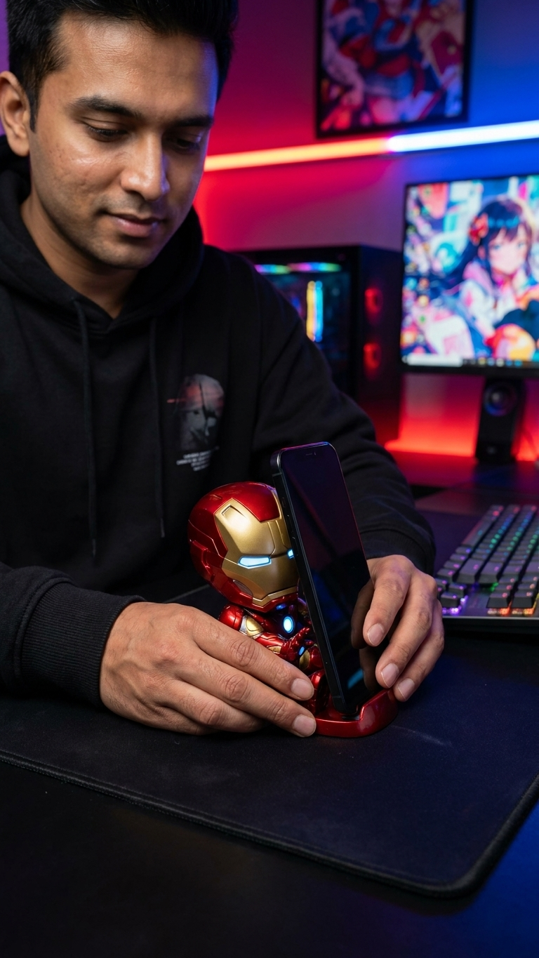 Marvel Avengers: Iron Man Cute Chibi Mobile Holder & Desk Stand