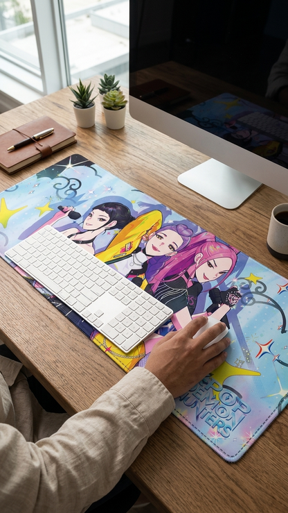 Demon Slayer: "K-Pop Demon Hunters" Inspired Premium Gaming Desk Mat & Mouse Pad (80x30cm)