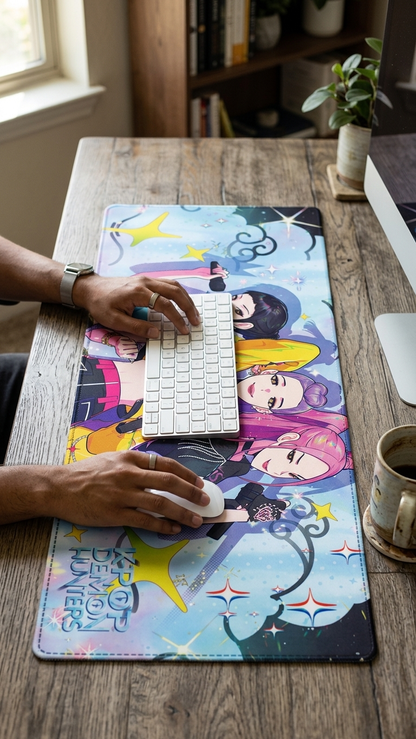 Demon Slayer: "K-Pop Demon Hunters" Inspired Premium Gaming Desk Mat & Mouse Pad (80x30cm)
