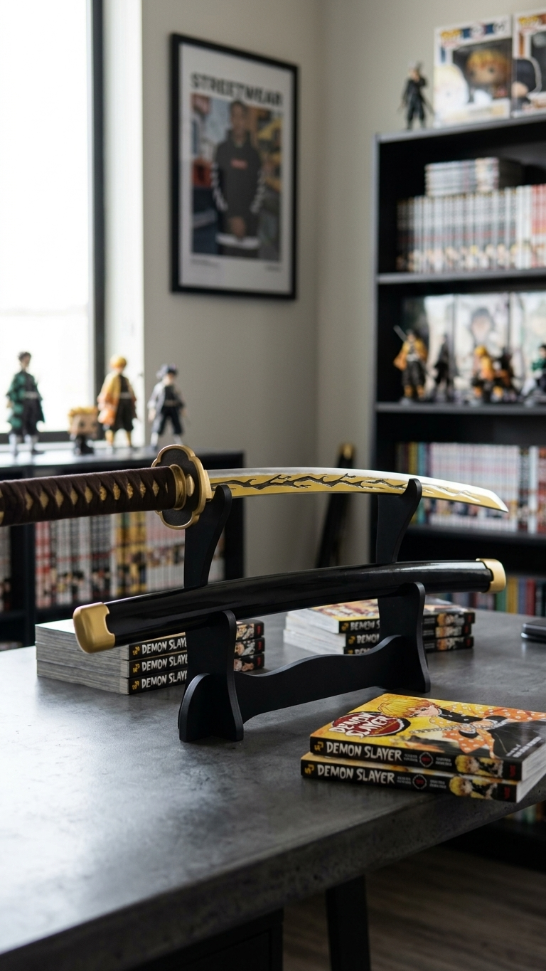 Demon Slayer: Kaigaku "Upper Moon Six – Black Lightning Nichirin Blade" Premium 104cm Cosplay Katana (Fully Assembled)