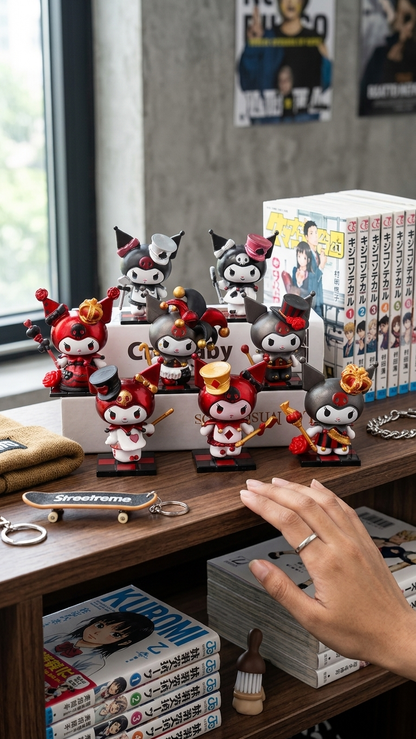 Sanrio: Kuromi "Gothic Wonderland & Royal Jester" Mini Figurine Set (8-Piece Collection)