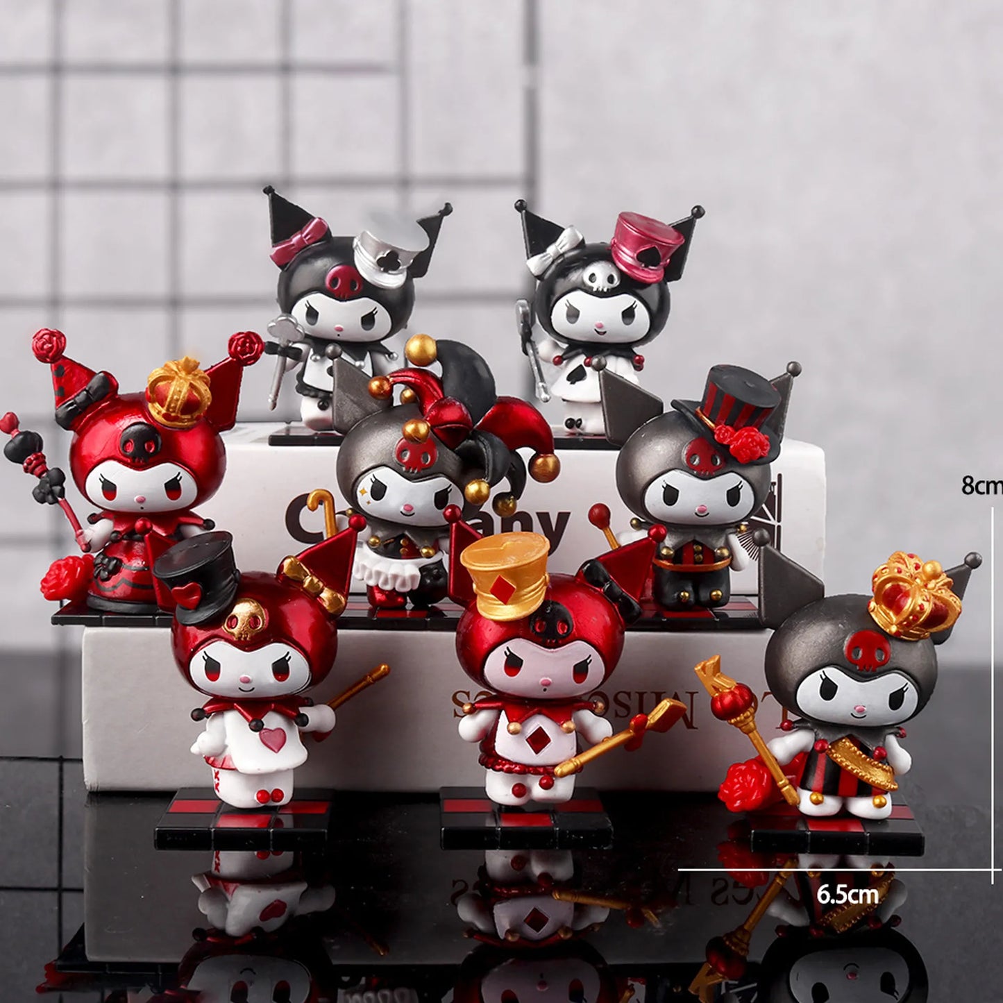 Sanrio: Kuromi "Gothic Wonderland & Royal Jester" Mini Figurine Set (8-Piece Collection)